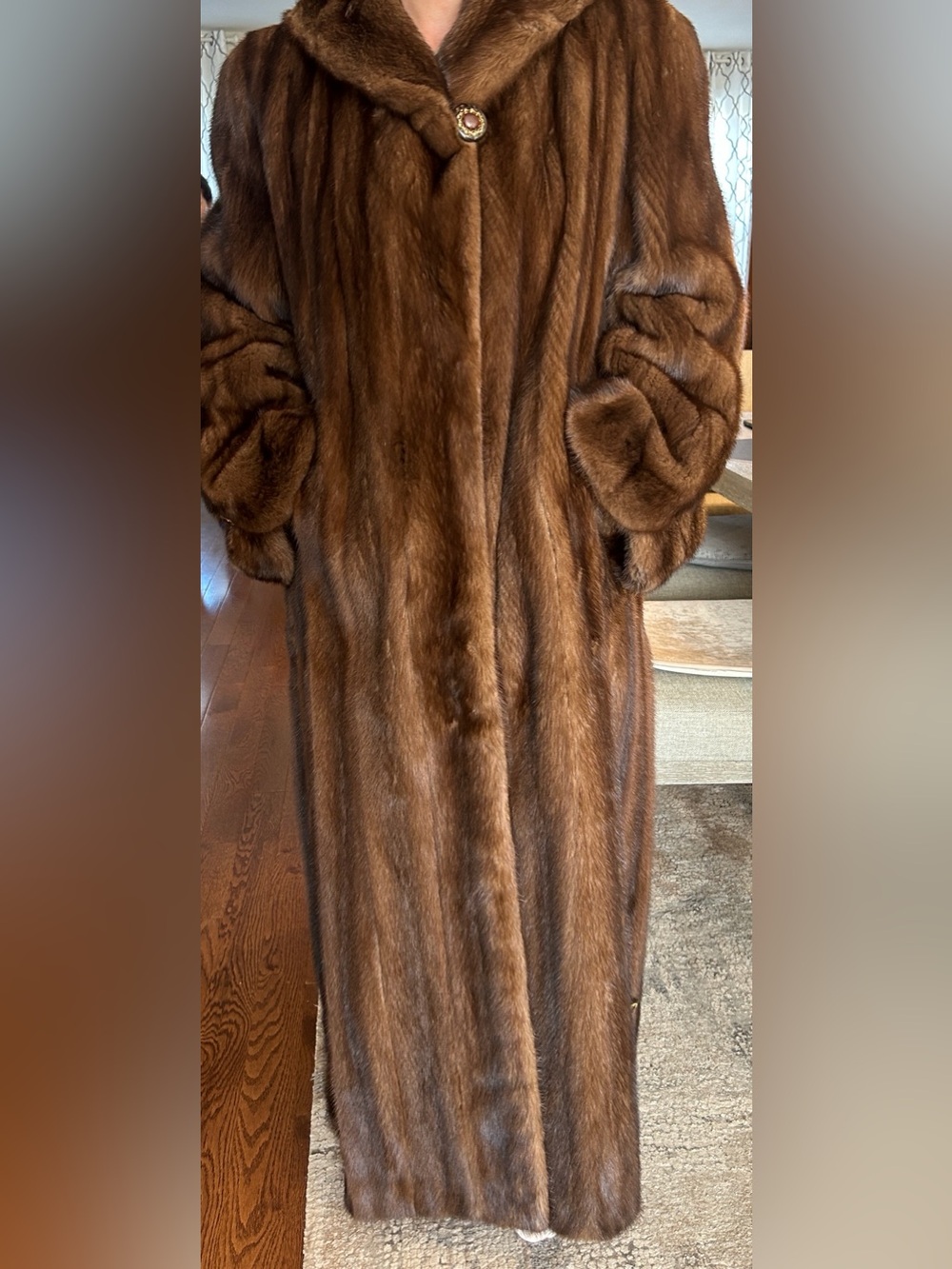 Saga Furs Rich Brown Full-Length Mink Coat
